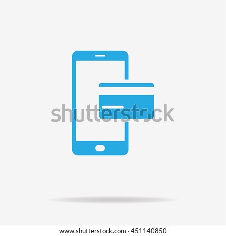 Mobile payment icon. Vector concept illustration for design.