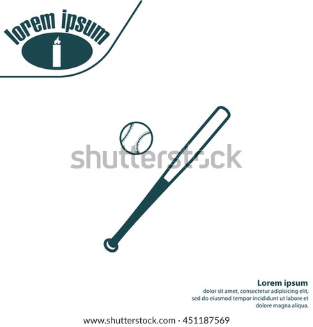 baseball bat and ball icon