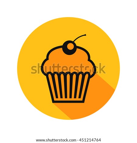 Cupcake vector. Icon for web and mobile application. Flat design style.