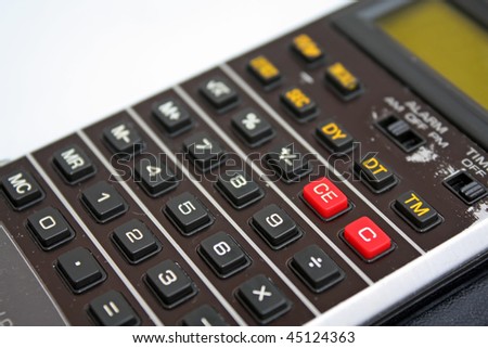 black calculator. old calculator.