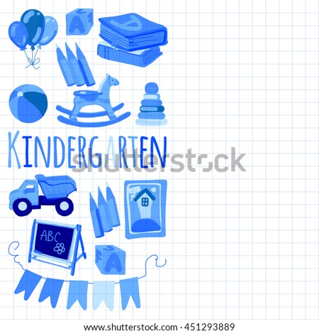 Kindergarten Play and study Vector images