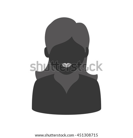 Avatar concept represented by Woman silhouette icon. Isolated and flat illustration 