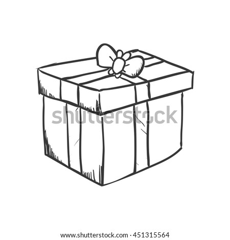 Present concept represented by Gift icon. Isolated and sketch illustration 