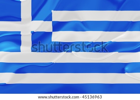 Flag of Greece, national country symbol illustration wavy fabric