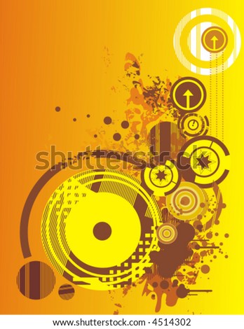 Abstract vector background series with circle and grunge details.
