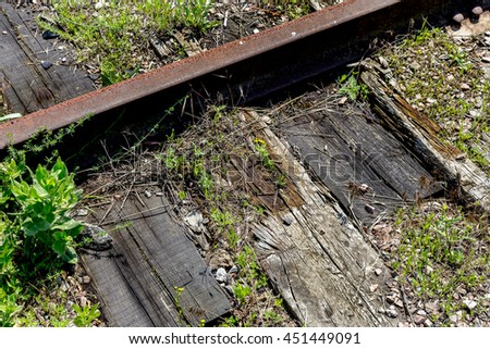 Railroad tracks an old worn and require urgent repair of the railway. road rail lines