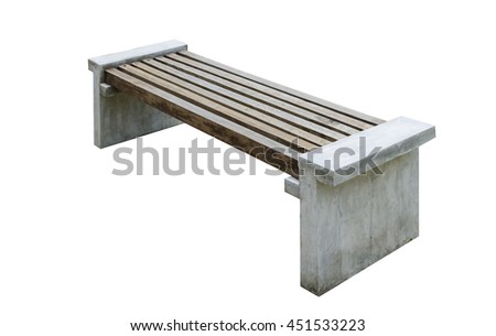 Outdoor Bench Isolated on White Background with clipping path