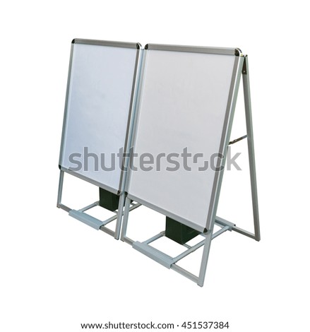 Blank white signboard isolated on white background. Object with clipping path.