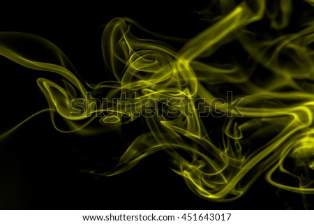 Yellow smoke abstract on white background