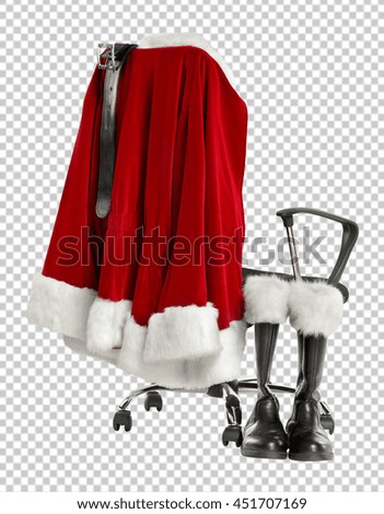 xmas photo with saved path of shoes on floor and chair with clothes 