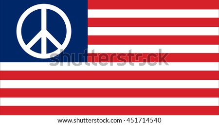 Vector image of  US peace Flag. Proportion 10:19. EPS10.