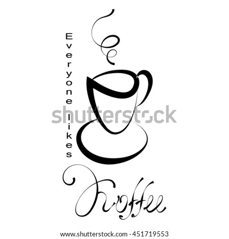 Cap of coffee icon. Black icon on white background.