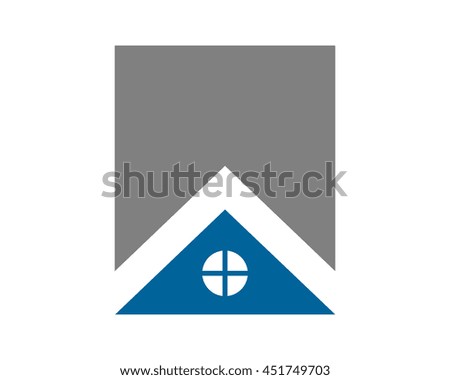 blue roof house housing home residence residential real estate image vector icon
