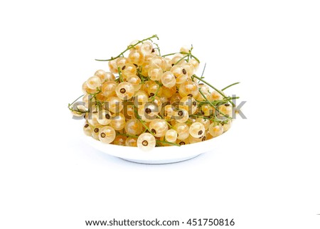 beautiful and sweet white currants on a white background photo for mickro-stock