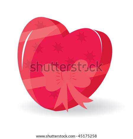 Heart-shaped box for your design. Vector illustration