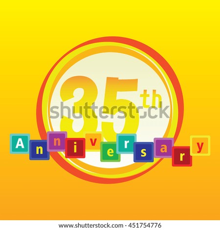kid and kindergarten themes 35 anniversary - circles and squares design