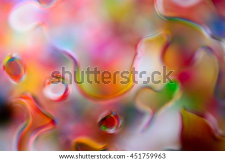 Blur of water on the glass