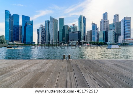 Singapore city skyline of business district downtown in daytime. Royalty-Free Stock Photo #451792519