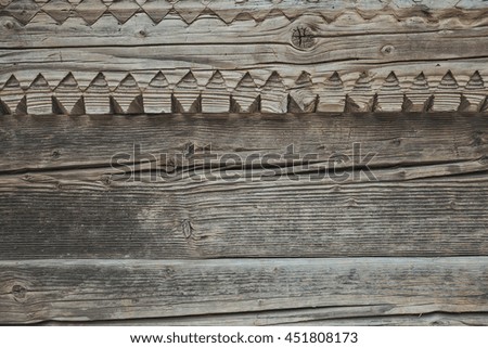 carving on old wooden board