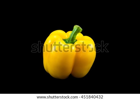 Yellow Bell Pepper on black screen 