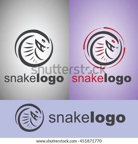 snake logo from wild nature set