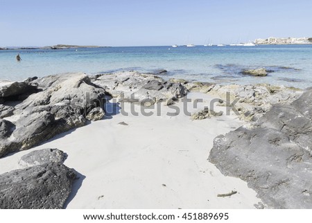 Turquoise beach in Colonia St Jordi Majorca island Spain