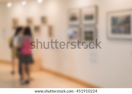 Abstract blur background of Art gallery or museum.