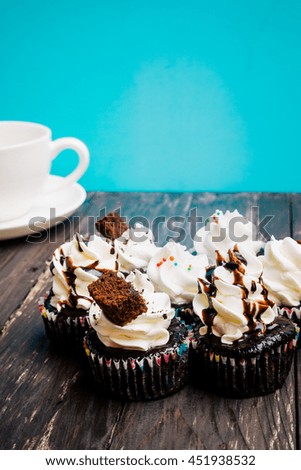 Cupcake on wood table