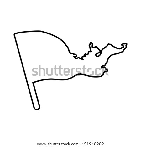 Pennant concept represented by flag silhouette icon. Isolated and flat illustration