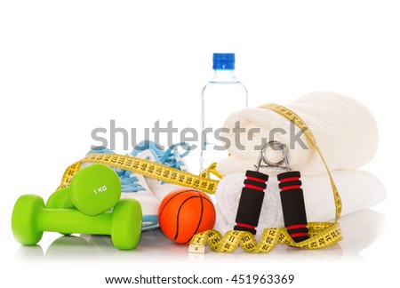 fitness equipment isolated on white