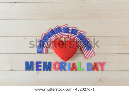 Memorial day background on the wood  floor