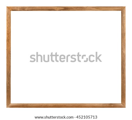 Natural wooden picture frame isolated on white background
