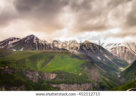 Mountain landscape Georgia Caucasus