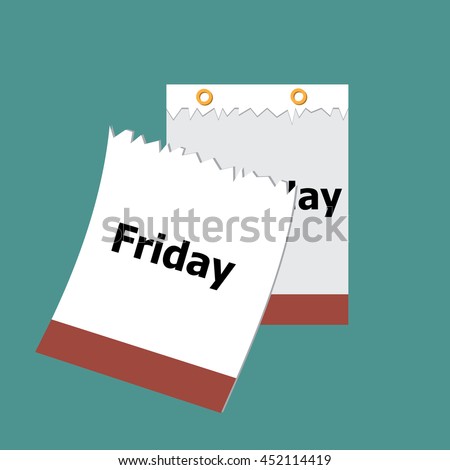 tear-off  calendar paper show Friday;weekend concept -vector