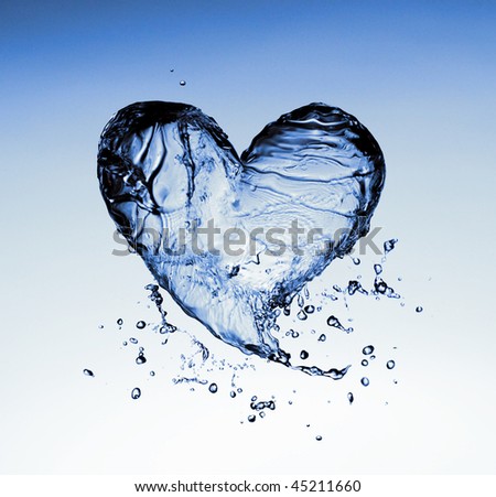transparent water symbol on the blue background