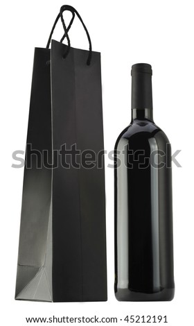 Red wine and packing bags Royalty-Free Stock Photo #45212191