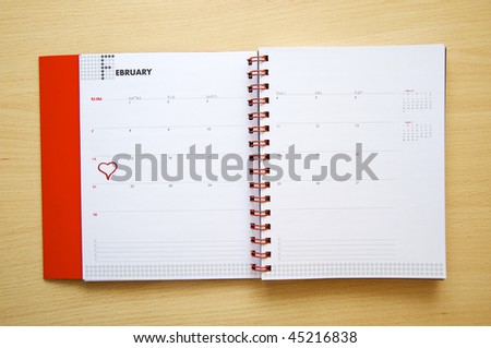Opened notebook - Valentines day concept