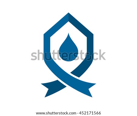blue droplet home housing house ribbon image vector icon silhouette