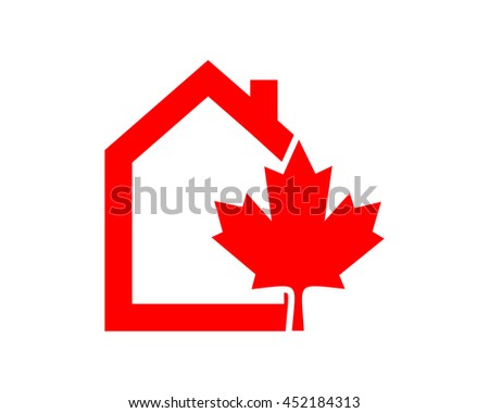 red maple leaves house home house housing residence residential image icon