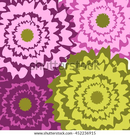 Pattern with tropical flowers for your creative design. Perfect for print, textile, wedding invitations, scrapbooking project. Vector illustration.