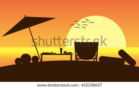 holiday on beach and sunset