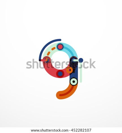 Colorful funny cartoon letter icon. Business logo design