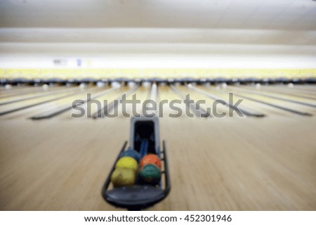 Blur image of bowling alley