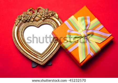 Heart Picture Frame isolated on white background, graphic design element
