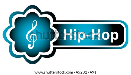 Double icon blue treble clef hip-hop