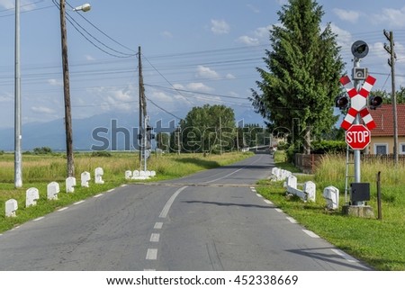 Railway crossing on a country road