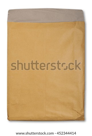 Brown envelopes on white background with clipping path
