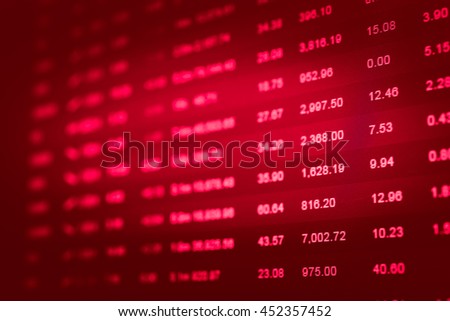 Stock market chart represent in business graph with tending on LED display as concept. 