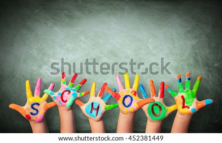 Hands Painted With Blackboard
