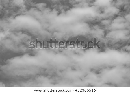 Black and white clouds and sky background.